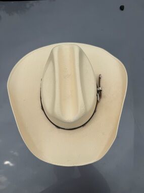 Summit Hats Classic Straw Cowboy Hat - Cream with Brown Band
